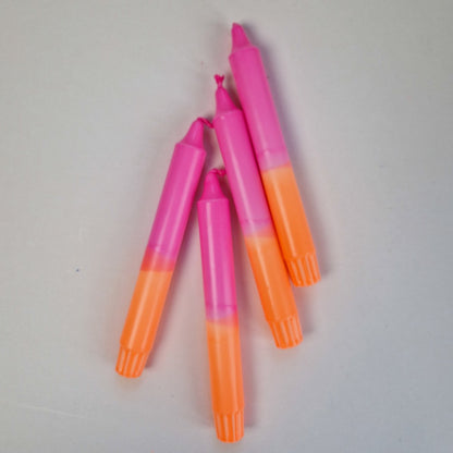 Bougies Dip Dye | Rose fluo et orange