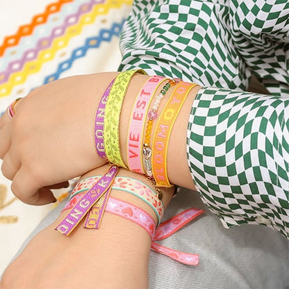 Bracelet ruban | Couleurs pastel