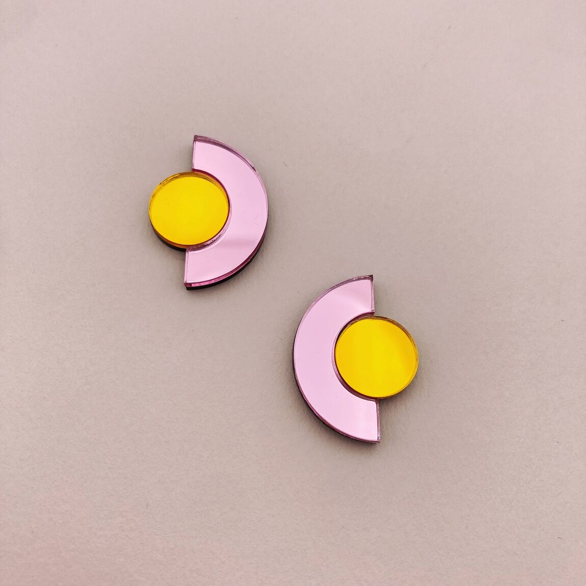 Boucles d'oreilles puces miroir | Roseline 2