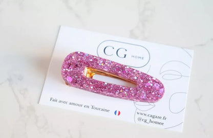 Barrette triangle | Paillettes violine