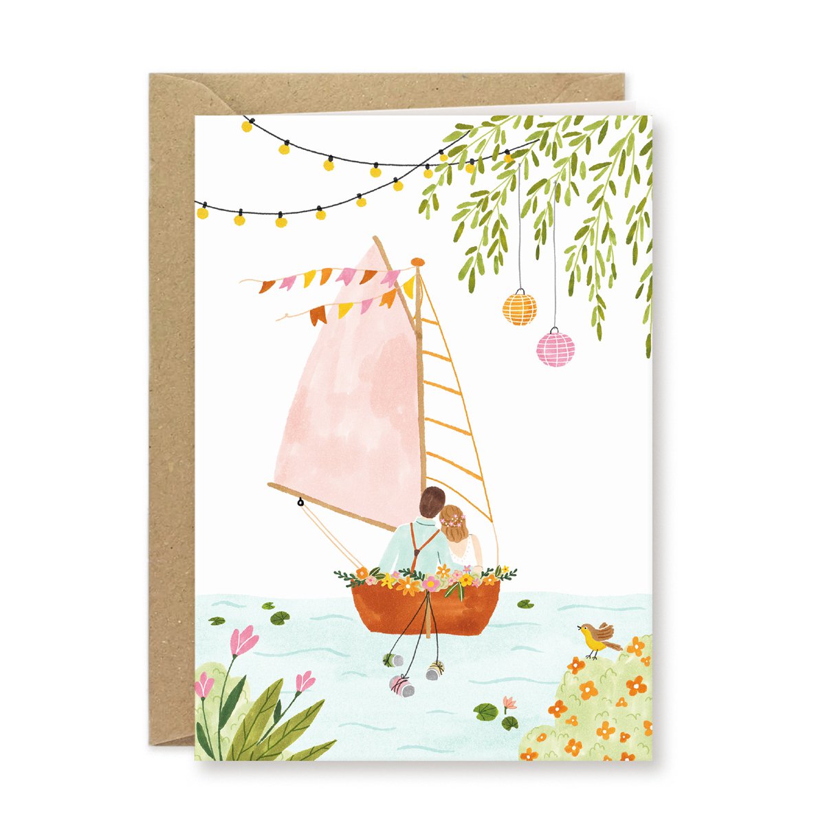 Carte postale | Bateau de mariage