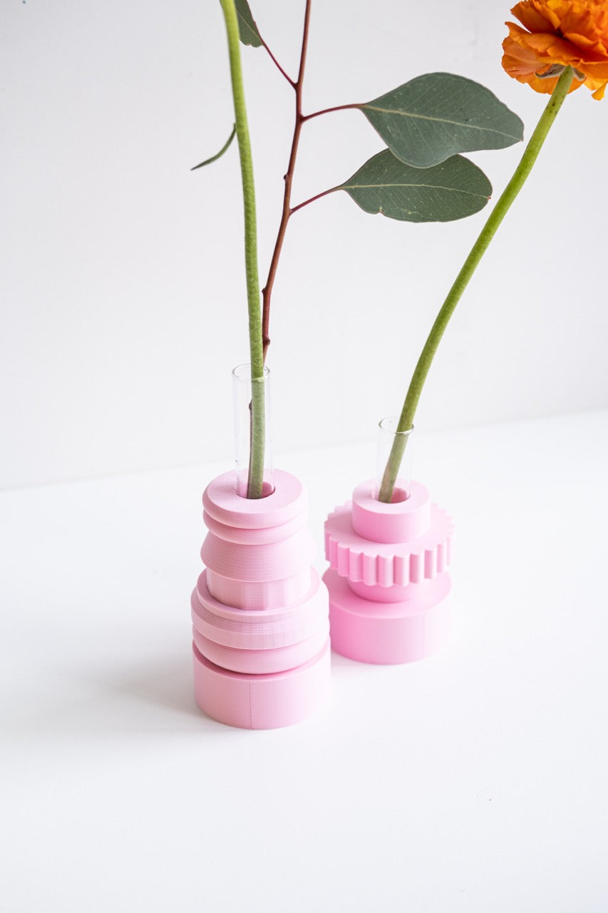 Duo de vases Totem | Rose