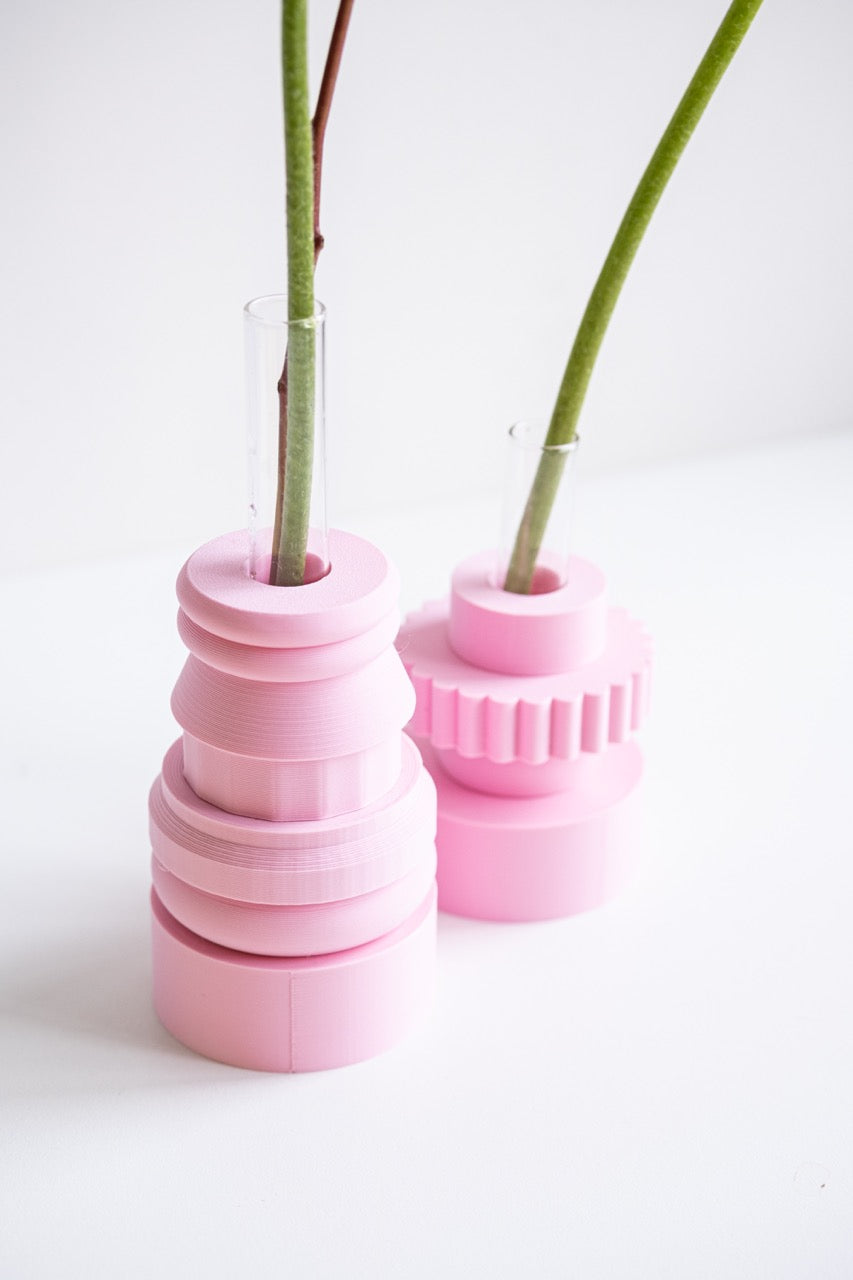 Duo de vases Totem | Rose