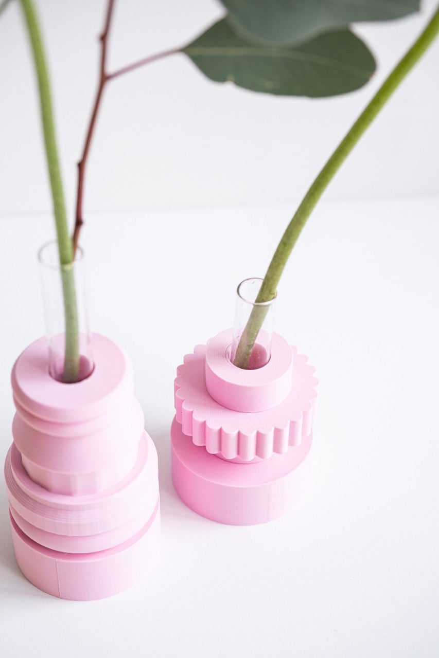 Duo de vases Totem | Rose