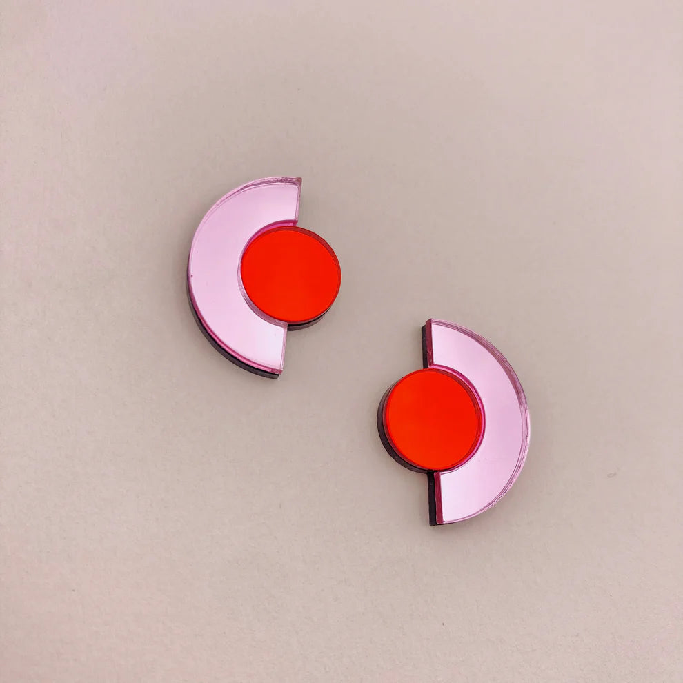 Boucles d'oreilles puces miroir | Roseline 5