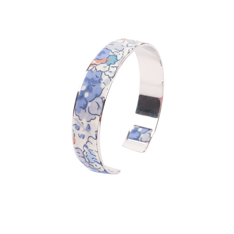 Bracelet laiton argenté | Liberty Claire Aude bleu