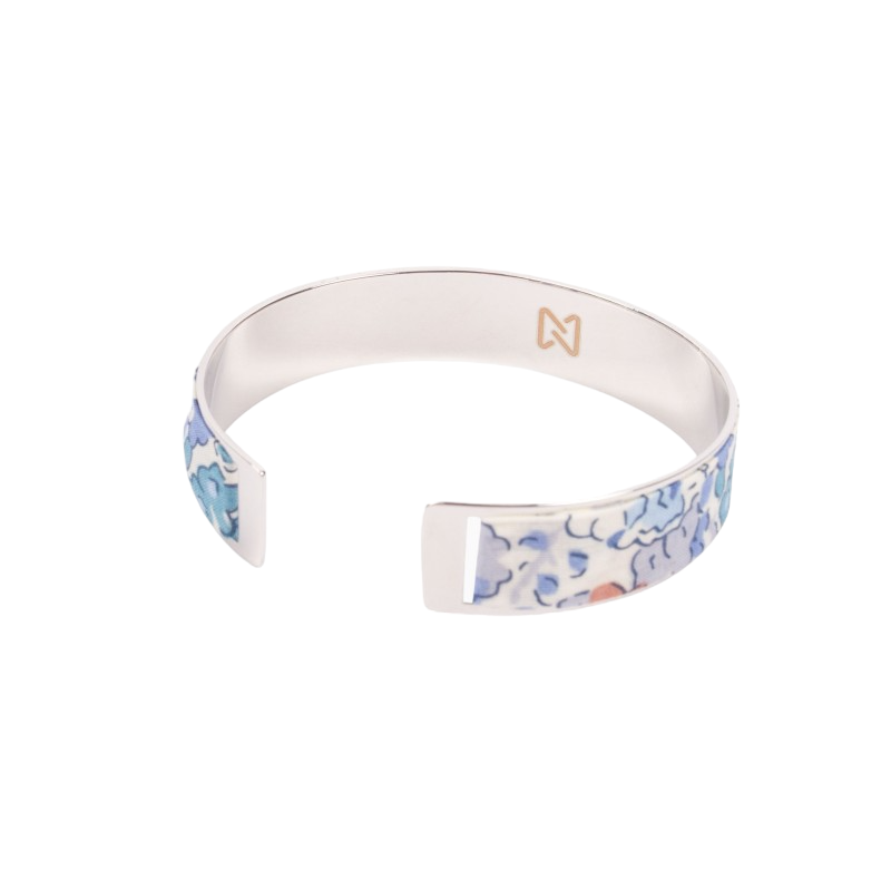 Bracelet laiton argenté | Liberty Claire Aude bleu