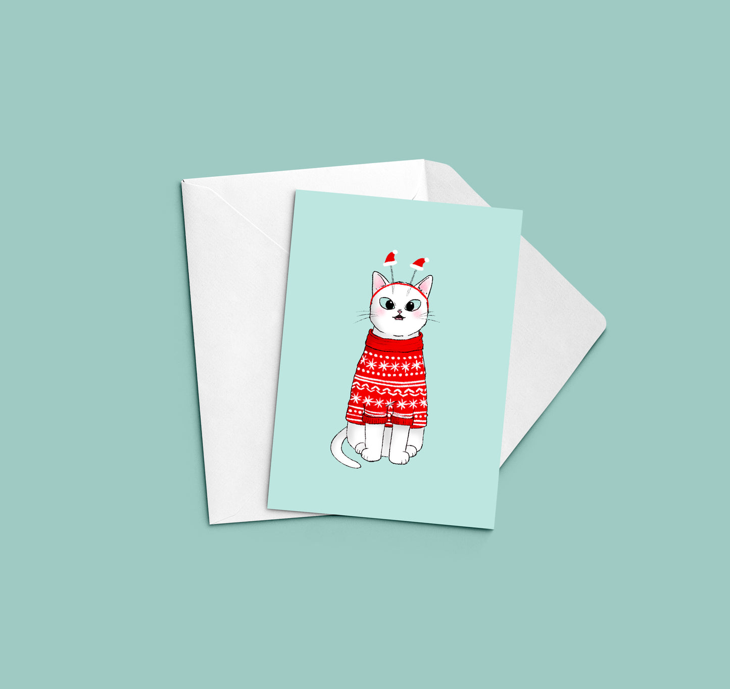 Carte de voeux | Christmas cat