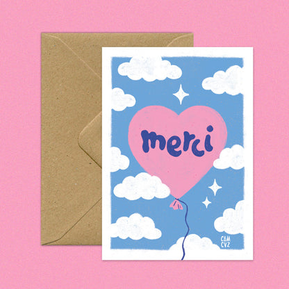 Carte postale | Ballon merci