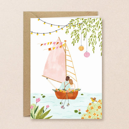 Carte postale | Bateau de mariage