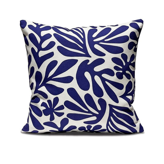 Housse de coussin 45 x 45 cm | Blanc & bleu