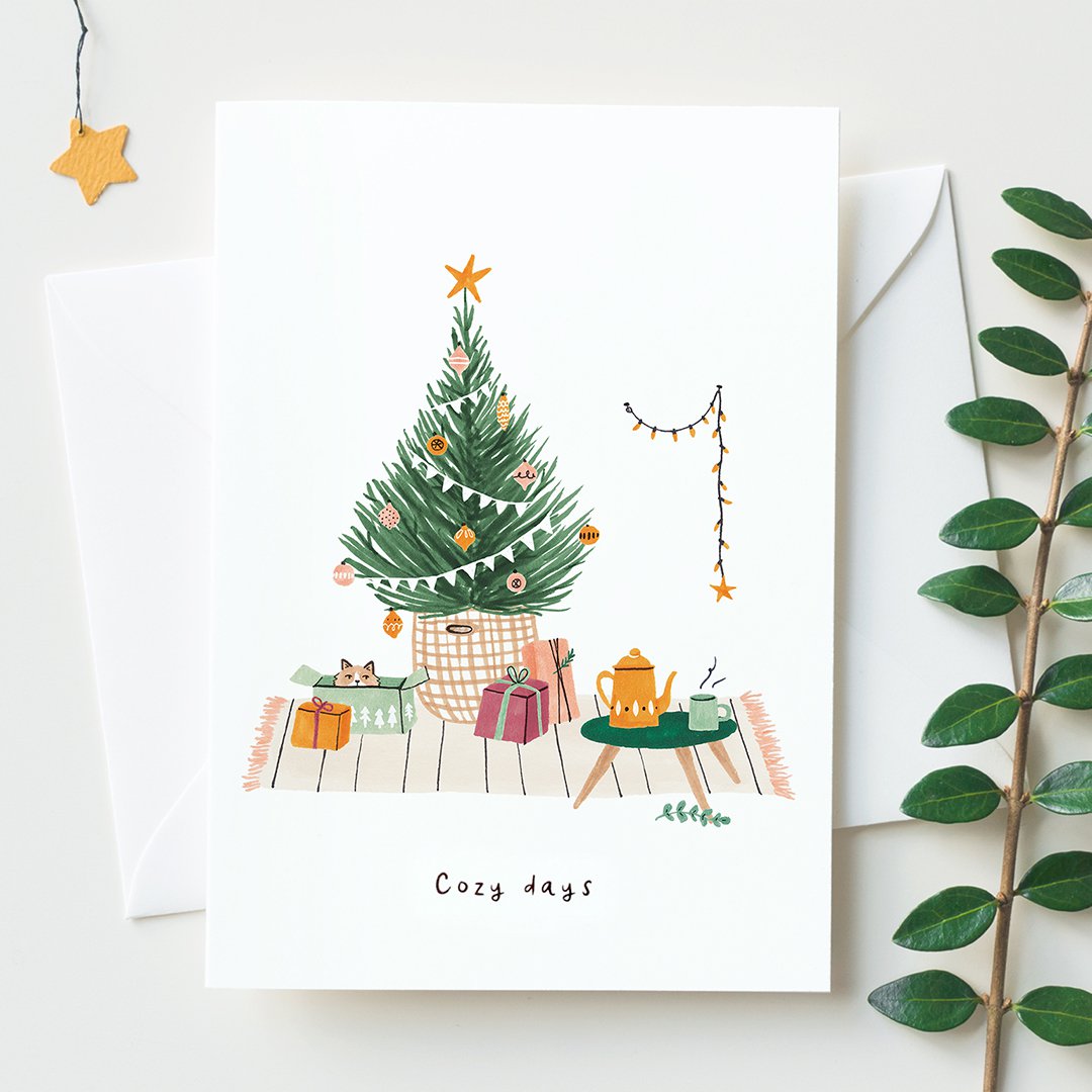 Carte de voeux | Cozy days chat