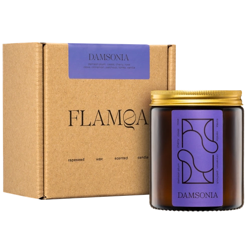 Coffret bougie parfumée + allumettes | Damsonia