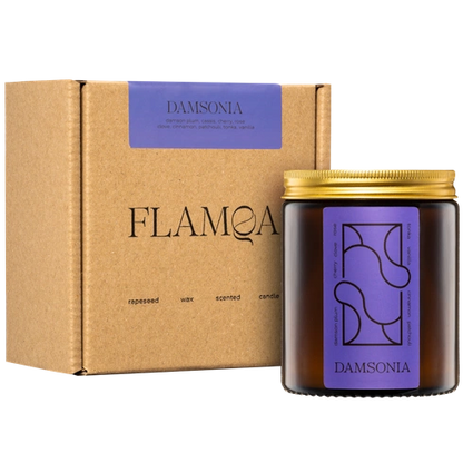 Coffret bougie parfumée + allumettes | Damsonia