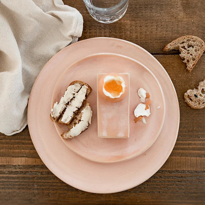 Assiette en grès | Rose poudré