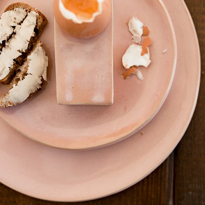 Assiette en grès | Rose poudré