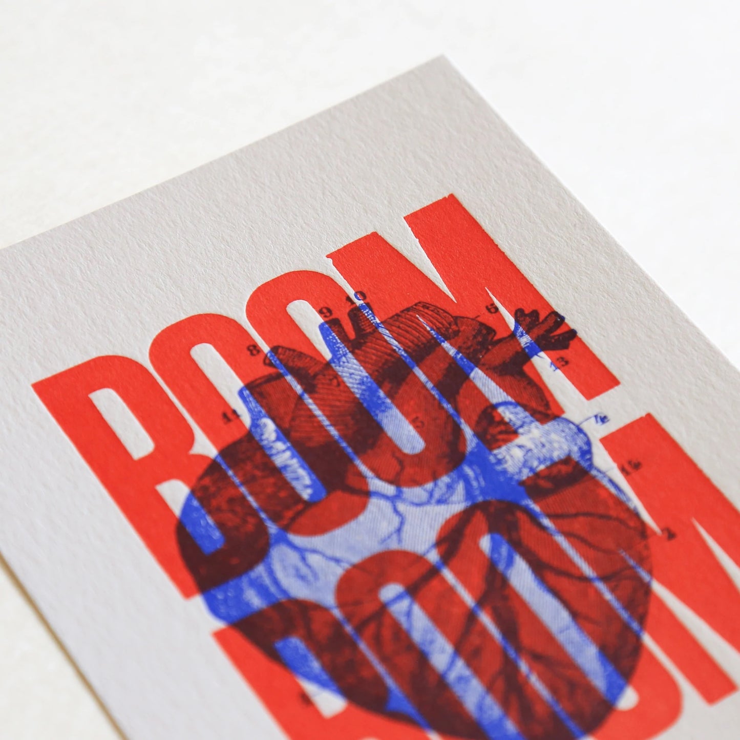 Carte letterpress | Boom boom rouge